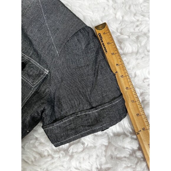 Calvin Klein Womens Safari Jacket Sz 4 Blazer Grey Short Sleeve 4 Pockets Linen - Picture 4 of 11